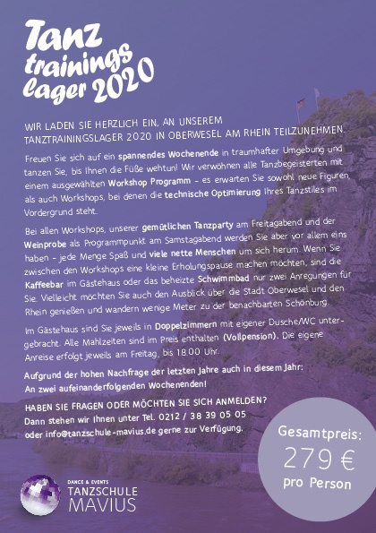 Tanztrainingslager Oberwesel 2020